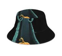 YYHWHJDE Pumpkin Grave Pattern Reflective Bucket Hat Lightweight, Breathable, Foldable for Men & Women Black
