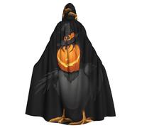 YYHWHJDE Pumpkin Head Crow Prints Halloween Adult Hooded Cloak for Parties and Costumes