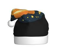 YYHWHJDE Pumpkin in the starry sky Printing Christmas Hat Durable for Adult for Halloween, Christmas, New Year