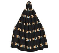 YYHWHJDE Puppy and kitten talking Printing Halloween Adult Hooded Cloak for Parties and Costume Events