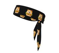 YYHWHJDE Puppy Burger Prints Sports Double-Sided Headscarf for Women and Men Adjustable for All Head Circumferences