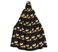 YYHWHJDE Puppy chasing chicken Printing Halloween Adult Hooded Cloak for Parties and Costume Events