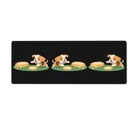 YYHWHJDE Puppy Chasing Pie Pattern Extra Large Mouse Pad Strong Adhesion, Durable, Precise Locking Edge 12x31.5in