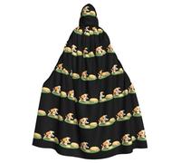 YYHWHJDE Puppy chasing pie Printing Halloween Adult Hooded Cloak for Parties and Costume Events
