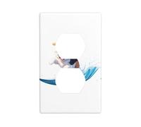 YYHWHJDE Puppy Chasing Waves Pattern Double Socket Wall Panel Decorative for Residential and Commercial Areas 4.5x2.76in