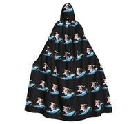 YYHWHJDE Puppy chasing waves Printing Halloween Adult Hooded Cloak for Parties and Costume Events