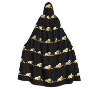 YYHWHJDE Puppy eating lemon Printing Halloween Adult Hooded Cloak for Parties and Costume Events