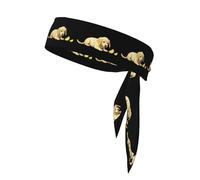 YYHWHJDE Puppy eating lemon Prints Sports Double-Sided Headscarf for Women and Men Adjustable for All Head Circumferences