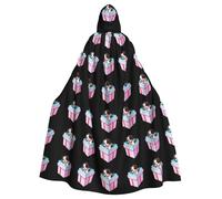 YYHWHJDE Puppy in a gift box Printing Halloween Adult Hooded Cloak for Parties and Costume Events