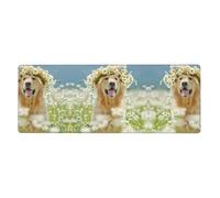 YYHWHJDE Puppy In The Flowerbed Mouse Pad 12x31.5in - Extra-Large Desk Mat
