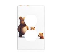 YYHWHJDE Puppy Learning to Walk Pattern Double Socket Wall Panel Decorative for Residential and Commercial Areas 4.5x2.76in