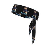 YYHWHJDE Puppy on roller skates Prints Sports Double-Sided Headscarf for Women and Men Adjustable for All Head Circumferences