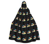 YYHWHJDE Puppy on the rubber boat Printing Halloween Adult Hooded Cloak for Parties and Costume Events