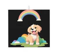 YYHWHJDE Puppy Under The Rainbow Printed Kitchen Absorbent pad, Super Absorbent Microfiber, Oversized Anti Slip