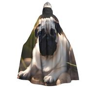 YYHWHJDE puppys pug Prints Adult Hooded Cloak is a super large, comfortable, and durable Halloween hooded poncho