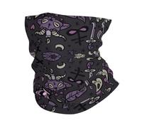 YYHWHJDE Purple Black Goth Spooky Prints Multifunctional Sport Headband - Seamless Stretch Neck Gaiter for Hiking, Biking, Running & Outdoor Activities - Soft, Quick-Dry, No-Fade Design