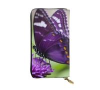 YYHWHJDE Purple Butterfly Picture Quality Leather Long Clutch Wallet Designed for Fashion Girls and Women Stylish 7.48 x 4.13 in