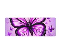YYHWHJDE Purple Butterfly Prints Extra Large Mouse pad Mousepad 12x31.5in for Office Gaming Learning