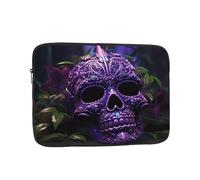 YYHWHJDE Purple Floser and Sugar Horror Skull Prints Protective Shockproof Portable Laptop Sleeve Case 13 inch for Men and Women Business Travel, and Office Daily Use