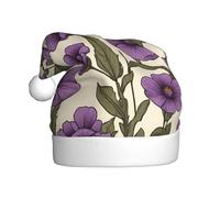 YYHWHJDE Purple flowers on rhizome Prints Christmas Hat for Adult for men and women clothing headband for festive occasions