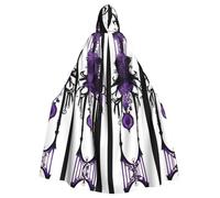 YYHWHJDE Purple Gothic ghost Prints Halloween Adult Hooded Cloak for Parties and Costumes