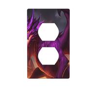 YYHWHJDE Purple Inferno Dragon Prints Double Socket Wall Panel Decorative for Residential and Commercial Areas 4.5x2.76in