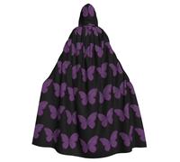 YYHWHJDE Purple lace butterfly Printing Halloween Adult Hooded Cloak for Parties and Costume Events