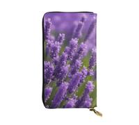 YYHWHJDE Purple Lavender Garden Printing Quality Leather Long Clutch Wallet Designed for Fashion Girls and Women Stylish 7.48 x 4.13 in