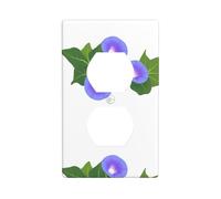 YYHWHJDE Purple Morning Glory Picture Double Socket Wall Panel Decorative is Durable and Suitable for Socket Light Switch Accessories 4.5x2.76in