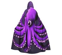 YYHWHJDE Purple Octopus Prints Adult hooded cape Hooded Cloak Suitable for Halloween, cosplay costumes, Christmas parties