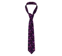 YYHWHJDE purple plum butterfly Prints Men's tie classic style suit cravat suitable for holidays and work