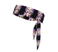 YYHWHJDE Purple Princess Puppy Prints Sports Double-Sided Headscarf for Women and Men Adjustable for All Head Circumferences