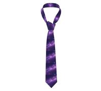 YYHWHJDE Purple River Of Stars Prints Men's tie classic style suit cravat suitable for holidays and work