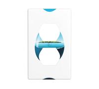 YYHWHJDE Put The Ocean in an Egg Pattern Double Socket Wall Panel Decorative for Residential and Commercial Areas 4.5x2.76in