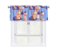 YYHWHJDE Rabbit Holding The Ball Prints Kitchen Tier Curtains 54x18 - Peach Skin Window Layers for Soft Light & Easy Style