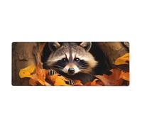 YYHWHJDE Raccoon In The Fall Tree Hole Pattern Extra Large Mouse Pad, Computer Office Anti Slip Gaming Keyboard Thickened Version 12x31.5in