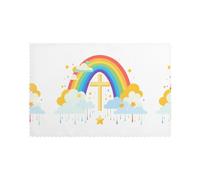 YYHWHJDE Rainbow After The Rain Prints Placemats Set of 6 12x18in - Engineered for Durability & Heat Resistance with Quality Polyester