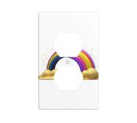 YYHWHJDE Rainbow Butterfly Bridge Pattern Double Socket Wall Panel Decorative for Residential and Commercial Areas 4.5x2.76in