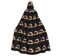 YYHWHJDE Rainbow Butterfly Bridge Printing Halloween Adult Hooded Cloak for Parties and Costume Events