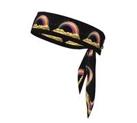 YYHWHJDE Rainbow Butterfly Bridge Prints Sports Double-Sided Headscarf for Women and Men Adjustable for All Head Circumferences