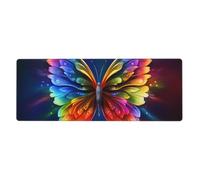 YYHWHJDE Rainbow Butterfly Picture Extra Large Mouse Pad, Computer Office Anti Slip Gaming Keyboard Thickened Version 12x31.5in