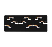 YYHWHJDE Rainbow by The White Clouds Prints Extra Large Mouse pad Mousepad 12x31.5in for Office Gaming Learning