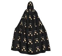YYHWHJDE Rainbow Chocolate Chip Cookies Printing Halloween Adult Hooded Cloak for Parties and Costume Events