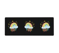 YYHWHJDE Rainbow Cloud with Falling Little Stars Prints Extra Large Mouse pad Mousepad 12x31.5in for Office Gaming Learning