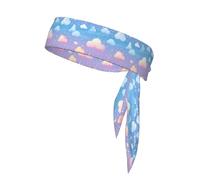YYHWHJDE rainbow clouds raindrop Pattern Sports headscarf, sweat absorbing and breathable, motion headband, double-sided kerchief