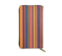 YYHWHJDE Rainbow Color Stripe Printing Quality Leather Long Clutch Wallet Designed for Fashion Girls and Women Stylish 7.48 x 4.13 in