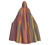 YYHWHJDE Rainbow Color stripe Prints Halloween Adult Hooded Cloak for Parties and Costumes