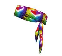 YYHWHJDE Rainbow Colored Gay Pride Hearts Pattern Sports headscarf, sweat absorbing and breathable, motion headband, double-sided kerchief