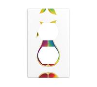 YYHWHJDE Rainbow Colored pear Pattern Double Socket Wall Panel Decorative for Residential and Commercial Areas 4.5x2.76in