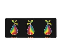 YYHWHJDE Rainbow Colored Pear Pattern Extra Large Mouse Pad Strong Adhesion, Durable, Precise Locking Edge 12x31.5in